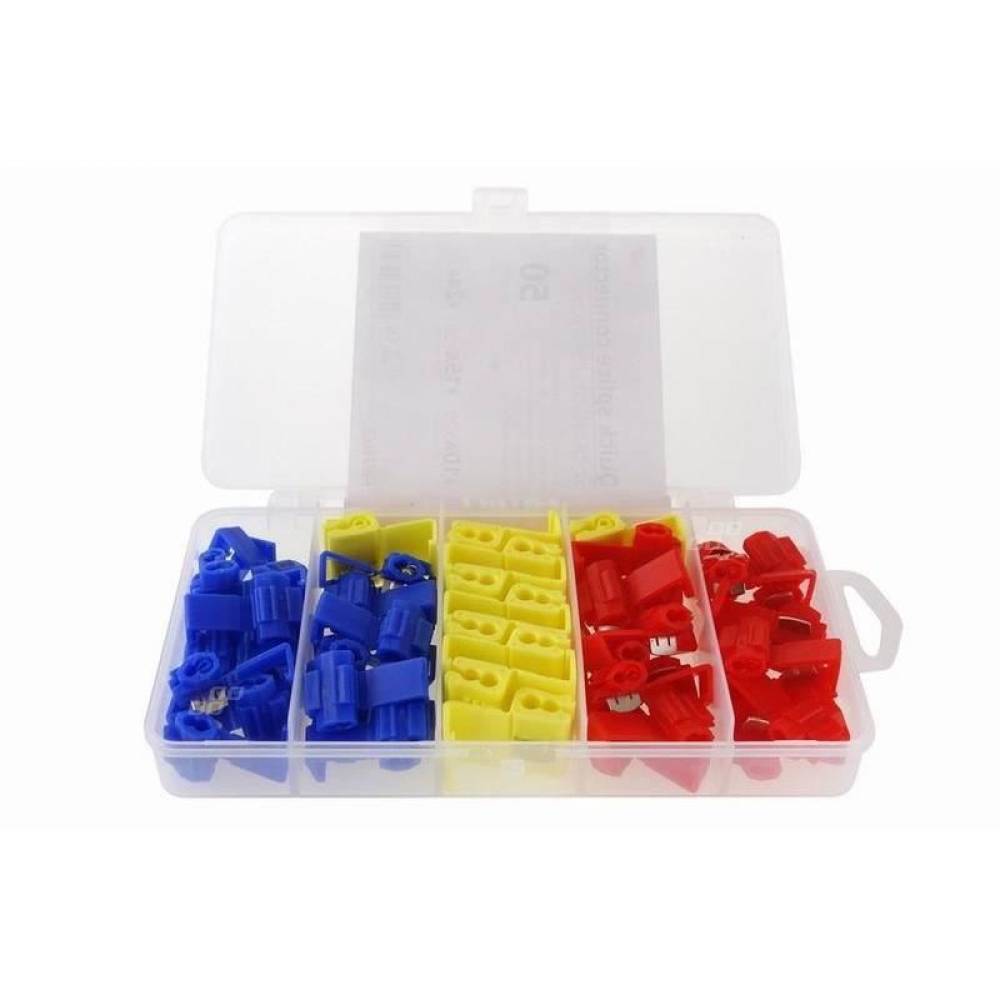 Set 50 mufe conector rapid Quick Splice, 2 cabluri, trei culori, 02346 Amio