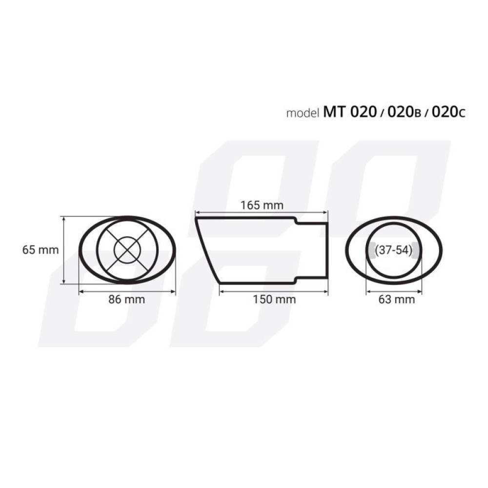 Ornament toba interior 37(54), exterior 65, L165 oval, negru 02351 Amio Ornament toba interior 37(54), exterior 65, L165 oval, negru 02351 Amio