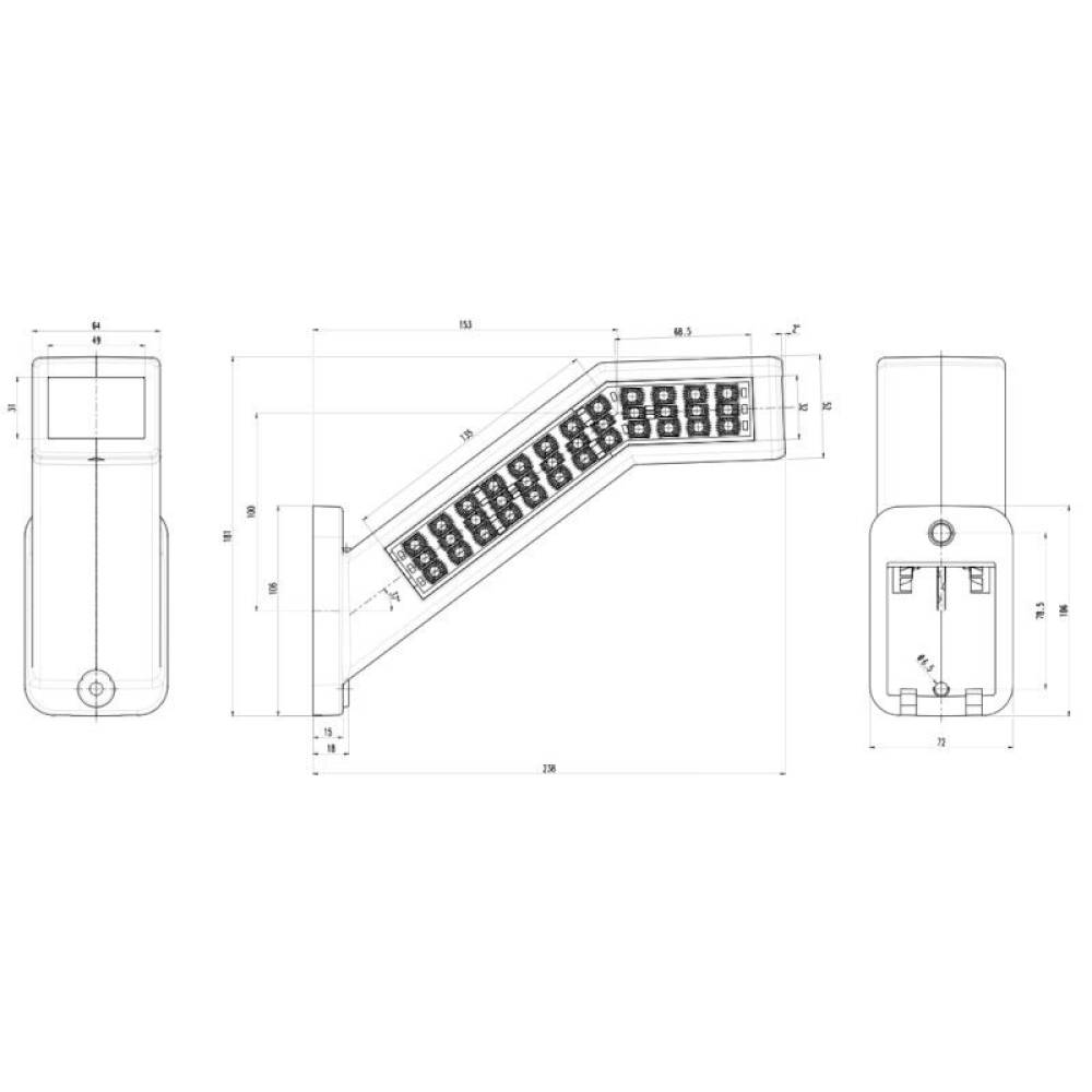 Set proiectoare lucru LED, camioane, microbuze, 12V-24V, 16.4W, W168.10.2 1445L+P Was