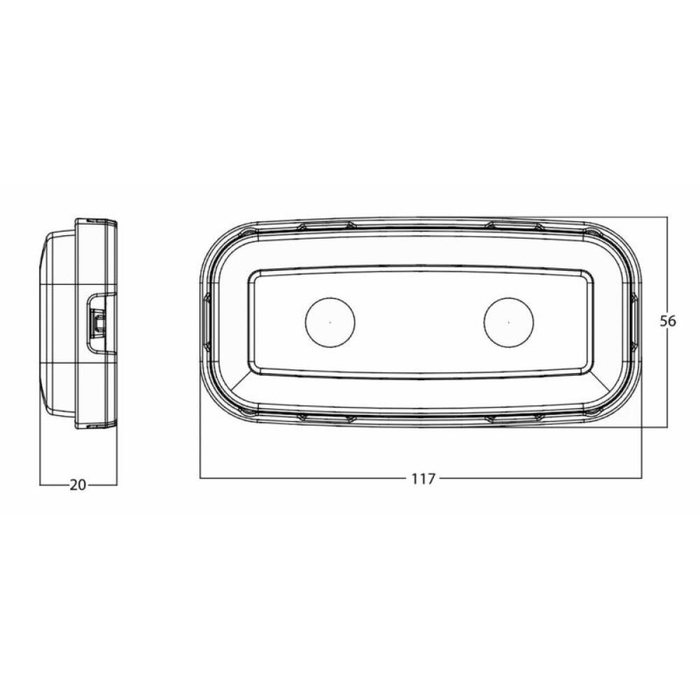 Lampa ceata transparenta 117x56, cu LED, Lampdemia W225 1481 F Was