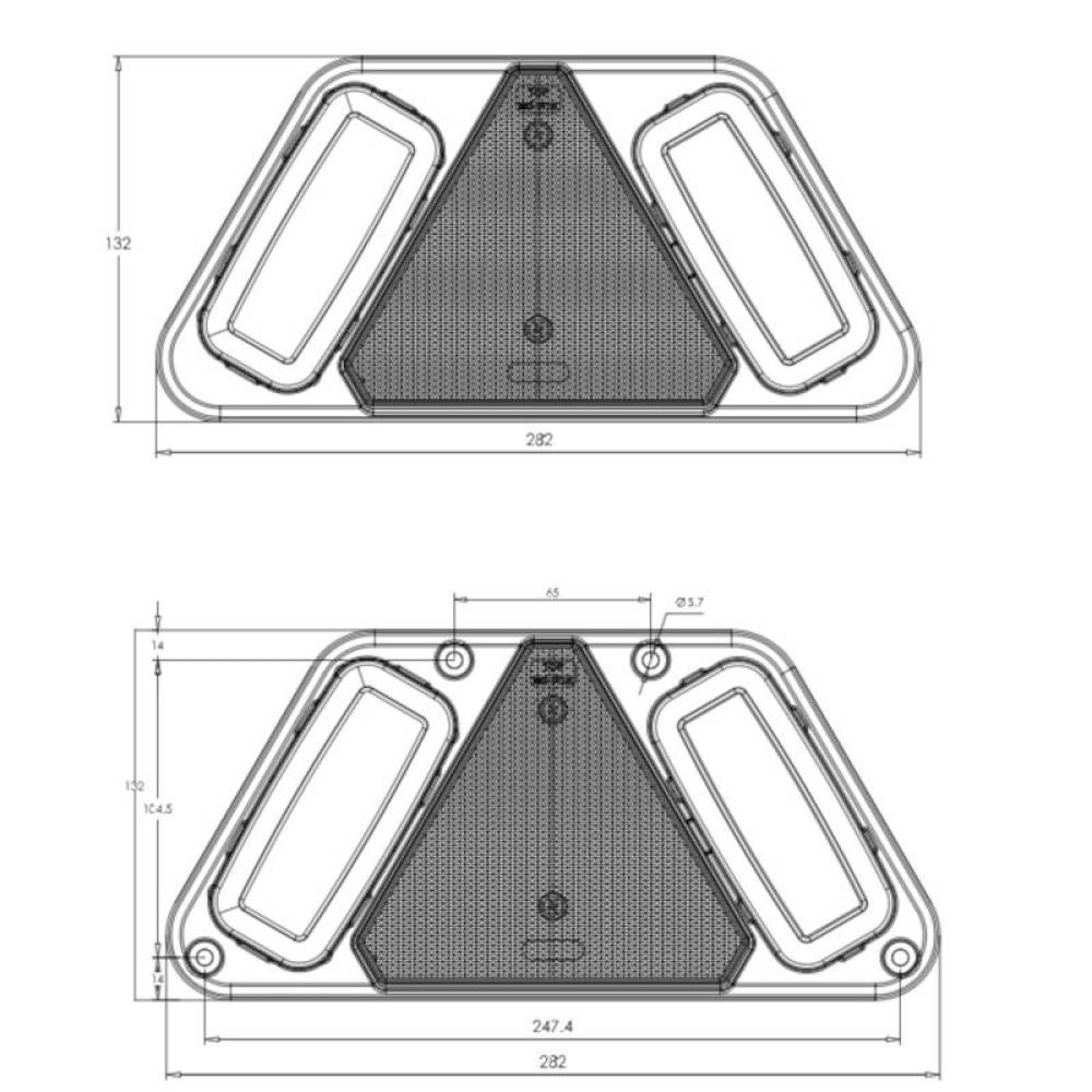 Lampa stop 282x130, 5 functii, cu mers inapoi si ceata, LED, stanga, LAMPDEMIA W228 1495L Was