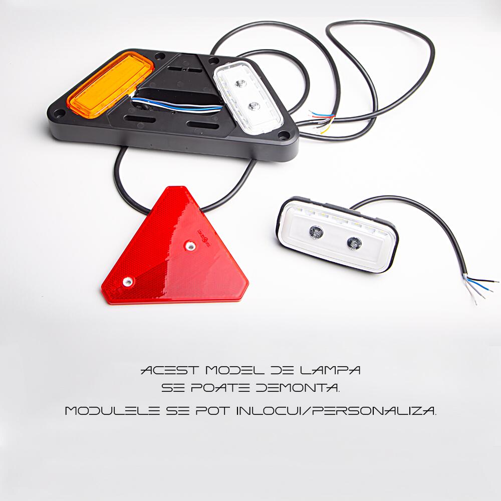Lampa stop 282x130, 5 functii, cu mers inapoi si ceata, LED, stanga, LAMPDEMIA W228 1495L Was