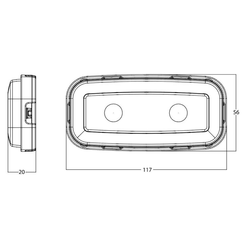 Lampa ceata si mers inapoi, transparenta, 117x56, cu LED, LAMPDEMIA W225 1481 AR F Was Lampa ceata si mers inapoi, transparenta, 117x56, cu LED, LAMPDEMIA W225 1481 AR F Was