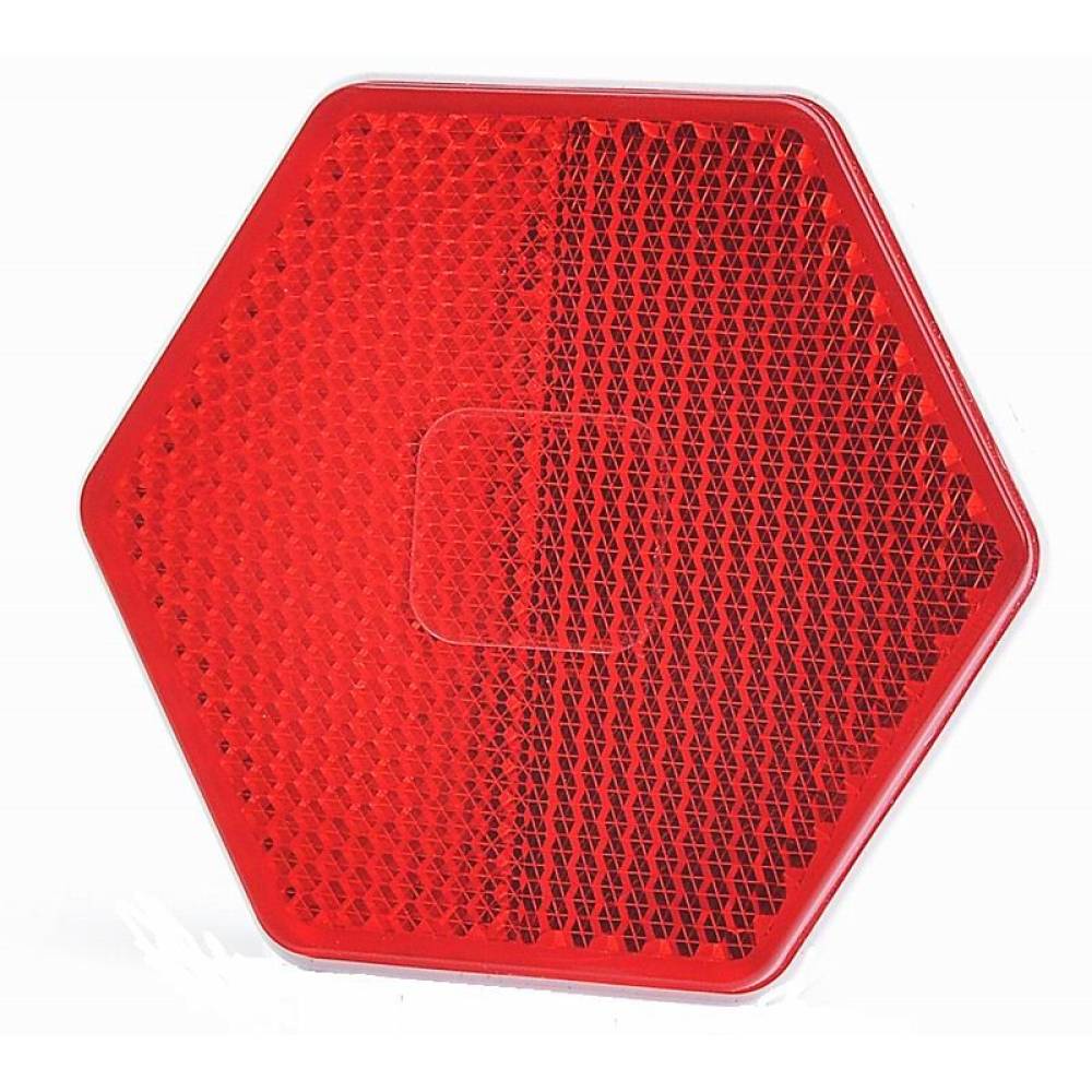 Catadioptru hexagonal cu adeziv, rosu, 75mm, UO6 1203 Was