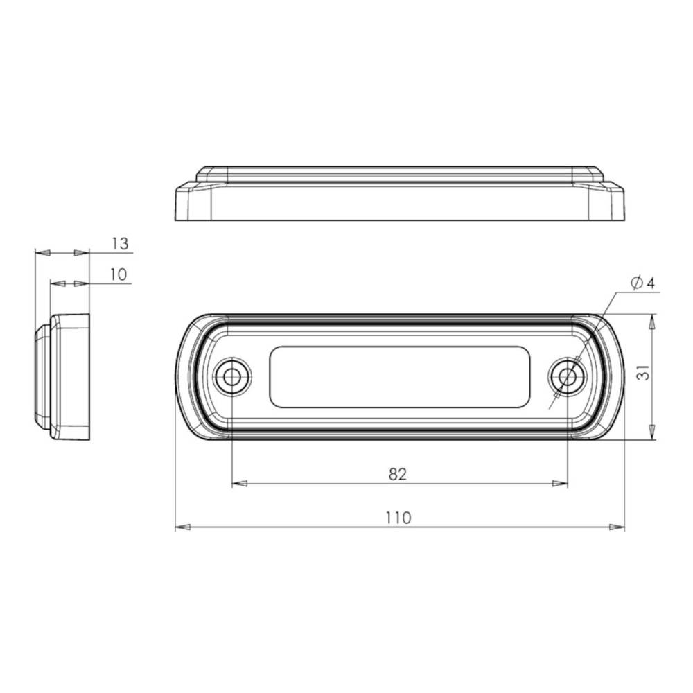 Lampa gabarit 110x31, LED, galbena, W189 1338 Was