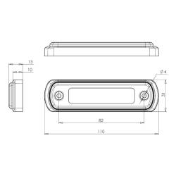 Lampa gabarit 110x31, LED, galbena, W189 1338 Was