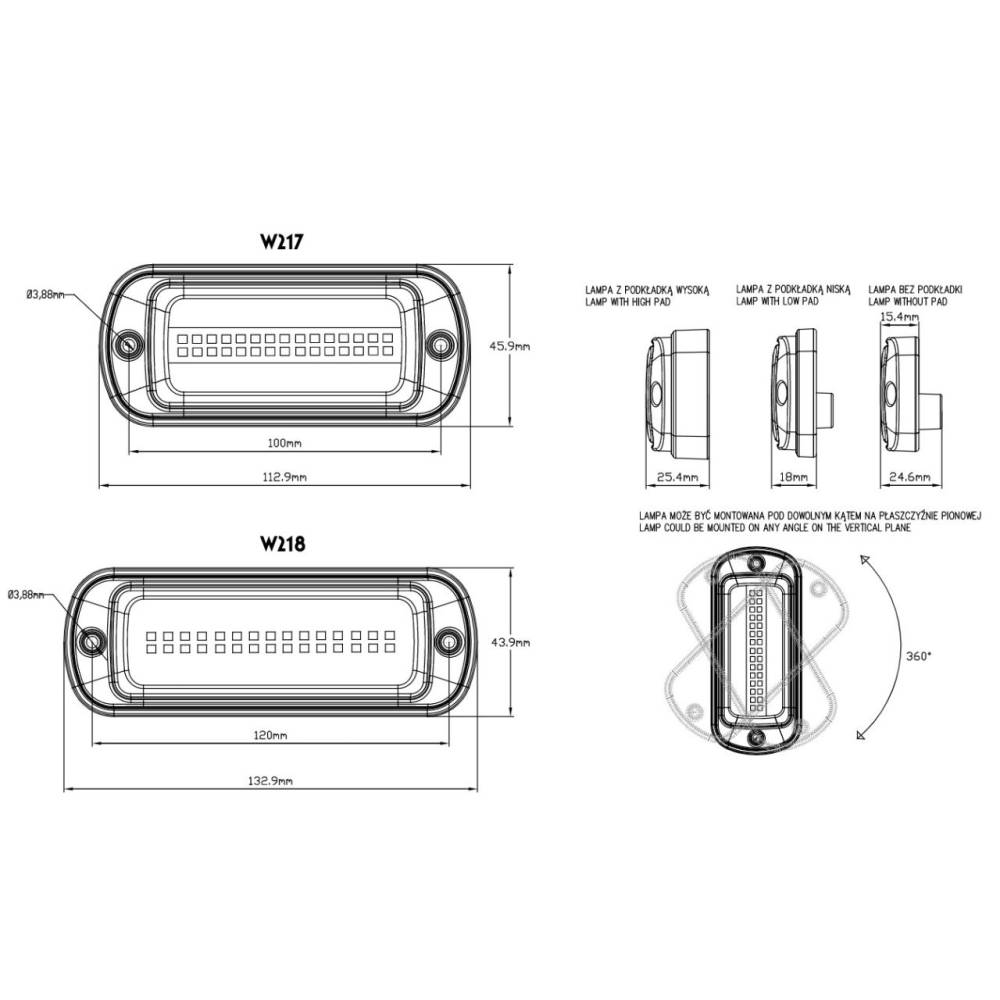 Proiector stroboscopic 113x46, LED, montare in grila, slim, 21W, W217 WAS 1470 Proiector stroboscopic 113x46, LED, montare in grila, slim, 21W, W217 WAS 1470