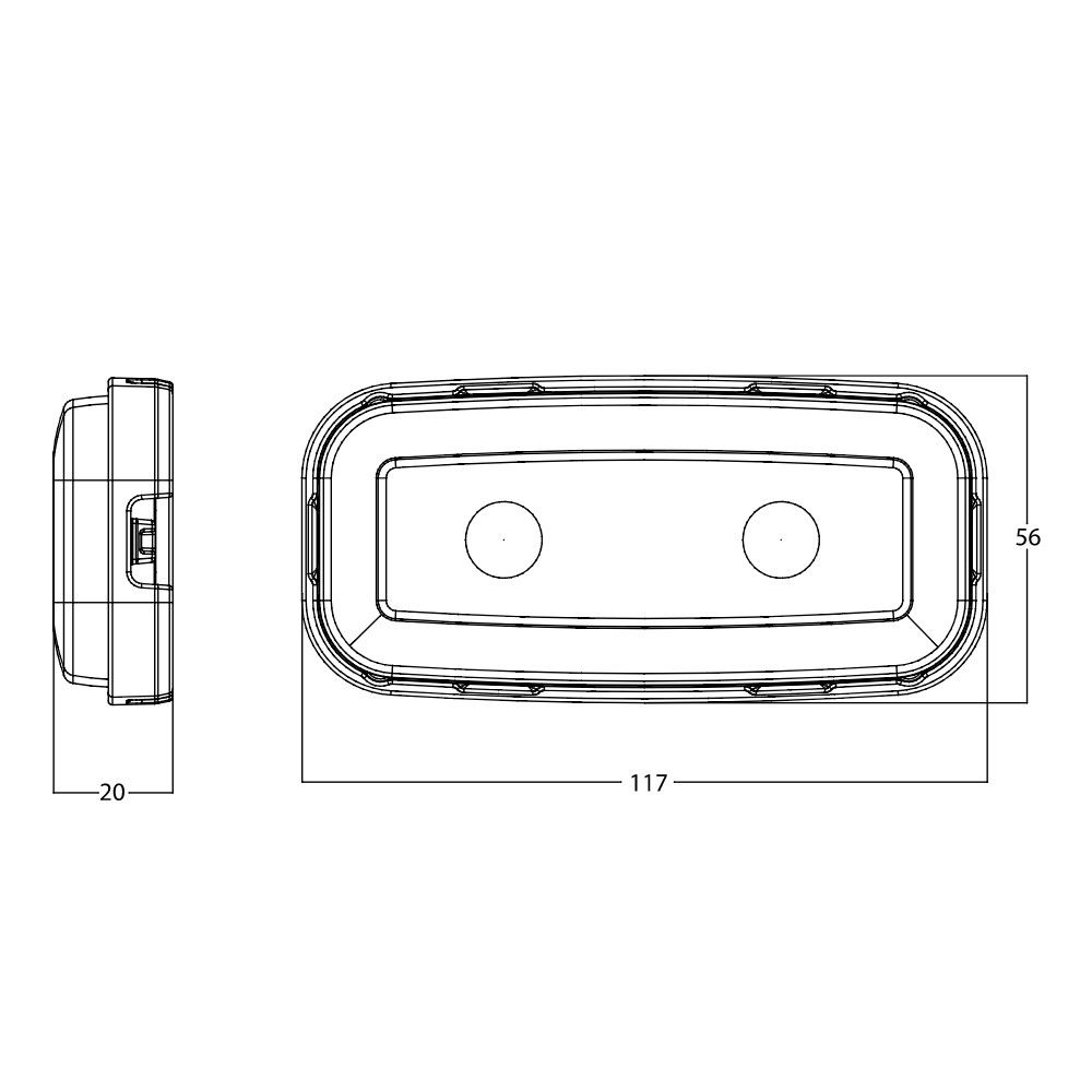 Lampa ceata si mers inapoi cu pozitie tip NEON, 117x56, LED, Lampdemia W225 1481 R AR F Was