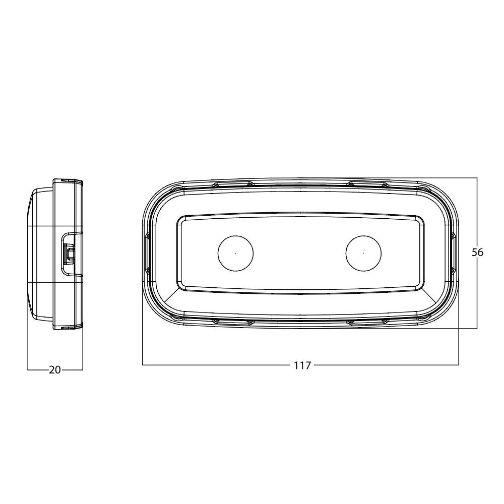 Lampa ceata si pozitie tip NEON, transparenta, 117x56, LED, Lampdemia, W225 1481 R F Was