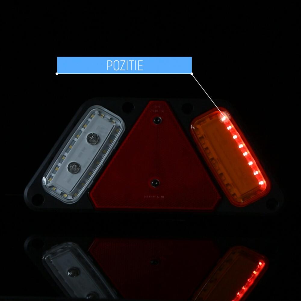 Lampa stop 282x130, 5 functii, cu mers inapoi si ceata, LED, dreapta, LAMPDEMIA W228 1495P Was