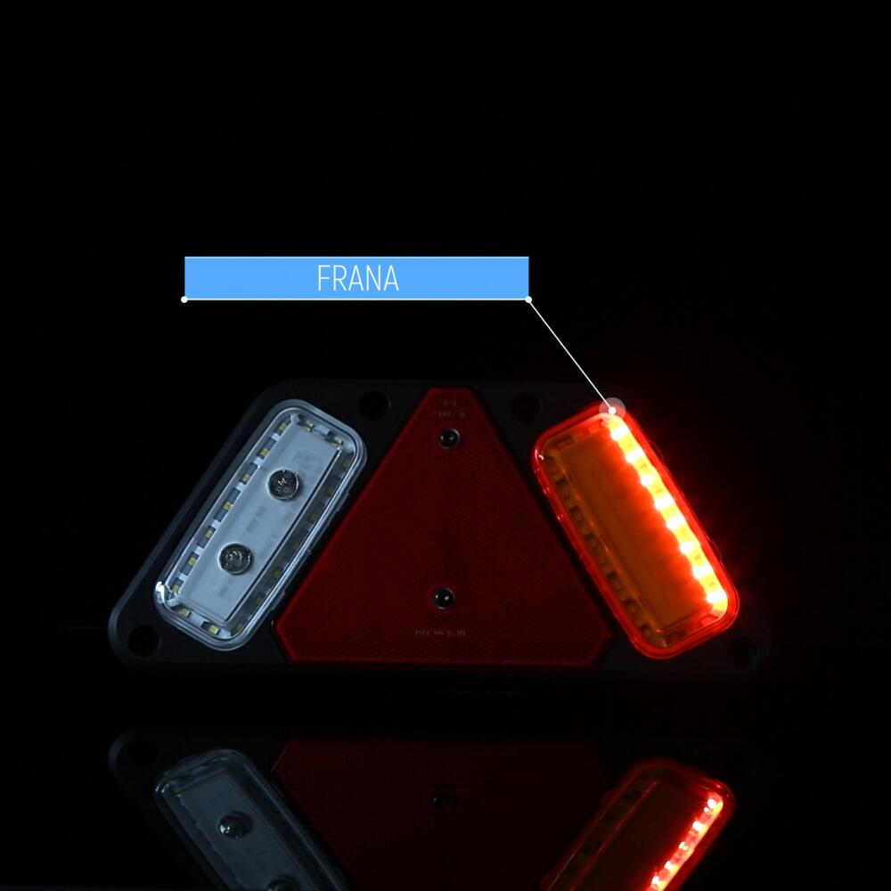 Lampa stop 282x130, 5 functii, cu mers inapoi si ceata, LED, dreapta, LAMPDEMIA W228 1495P Was
