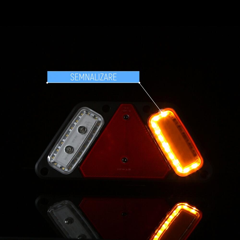 Lampa stop 282x130, 5 functii, cu mers inapoi si ceata, LED, dreapta, LAMPDEMIA W228 1495P Was