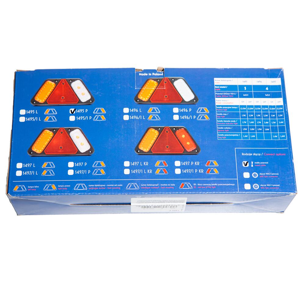 Lampa stop 282x130, 5 functii, cu mers inapoi si ceata, LED, dreapta, LAMPDEMIA W228 1495P Was