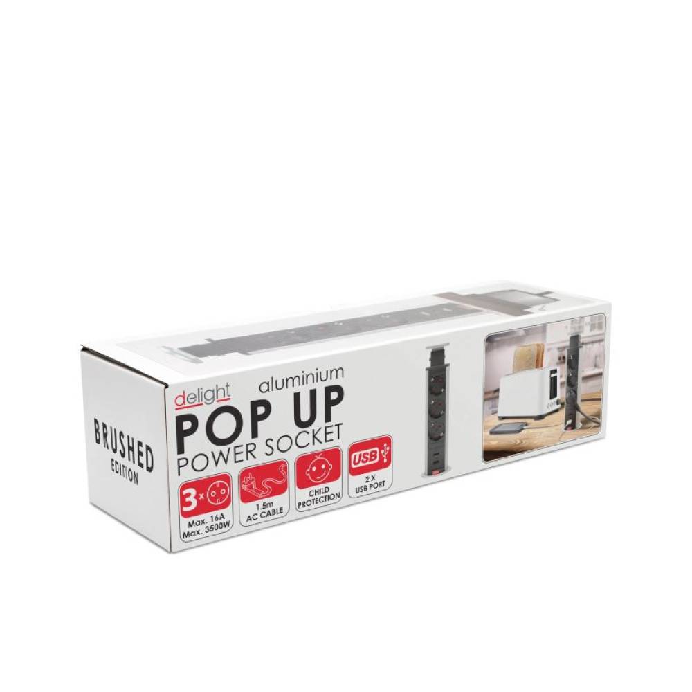 Distribuitor 3 prize camuflat in mobilier USB, metalizat satinat 20430BU