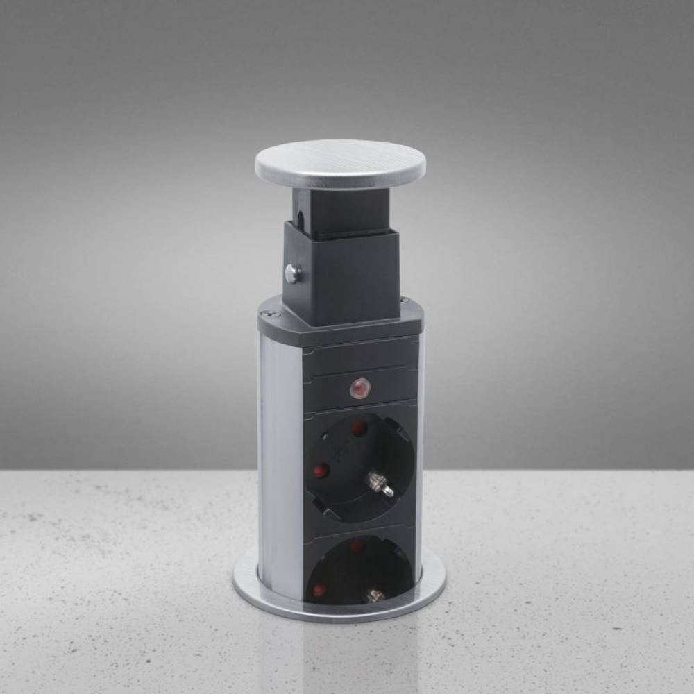 Distribuitor 3 prize camuflat in mobilier USB, metalizat satinat 20430BU