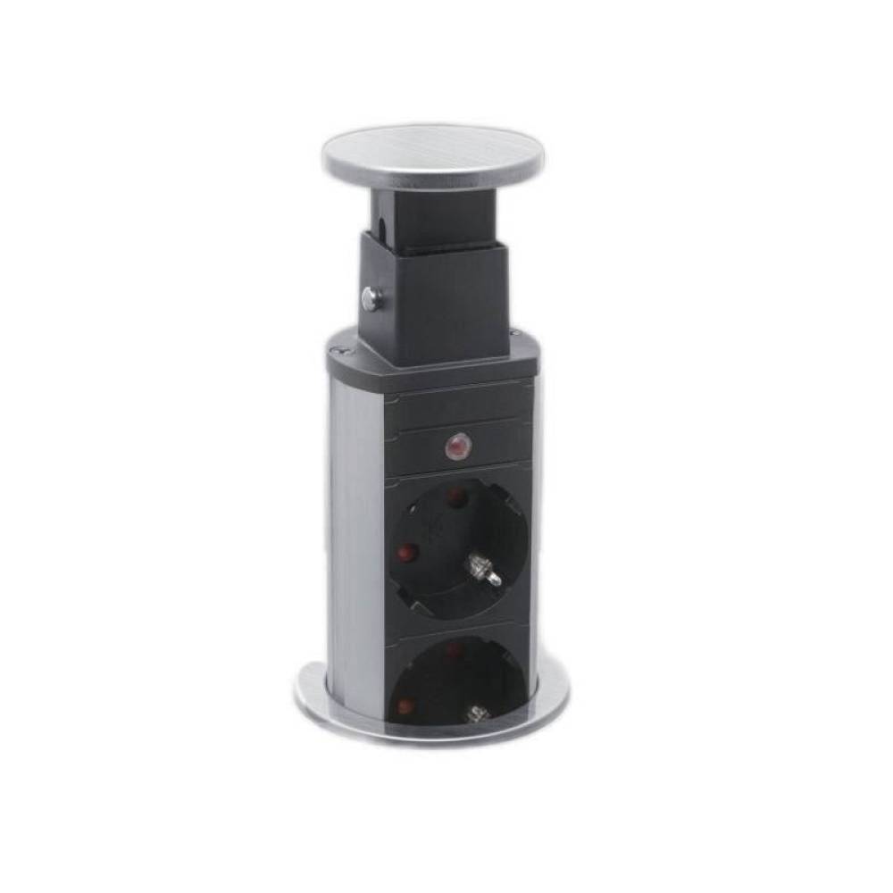 Distribuitor 3 prize camuflat in mobilier USB, metalizat satinat 20430BU