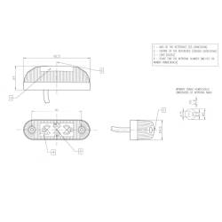 Lampa gabarit 96x39, LED, rosie, tip Ema32, LD 231 Horpol