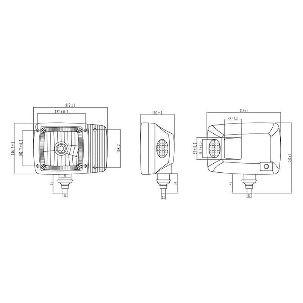 Far cu lampa semnalizare, cu 2 faze, bec H4, dreapta si stanga, SET, HR-A-023 Huaren