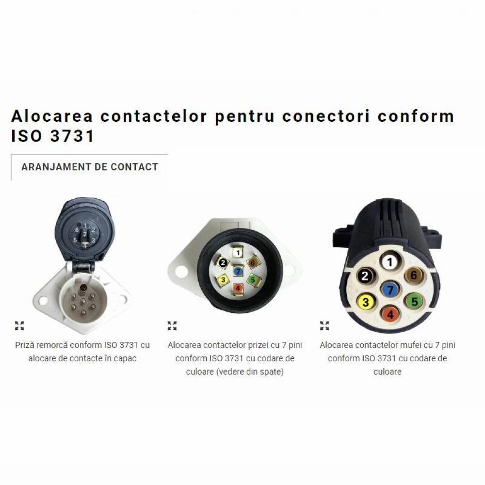 Priza 7 pini 24V plastic, tip S, nul gol, 03223 Amio