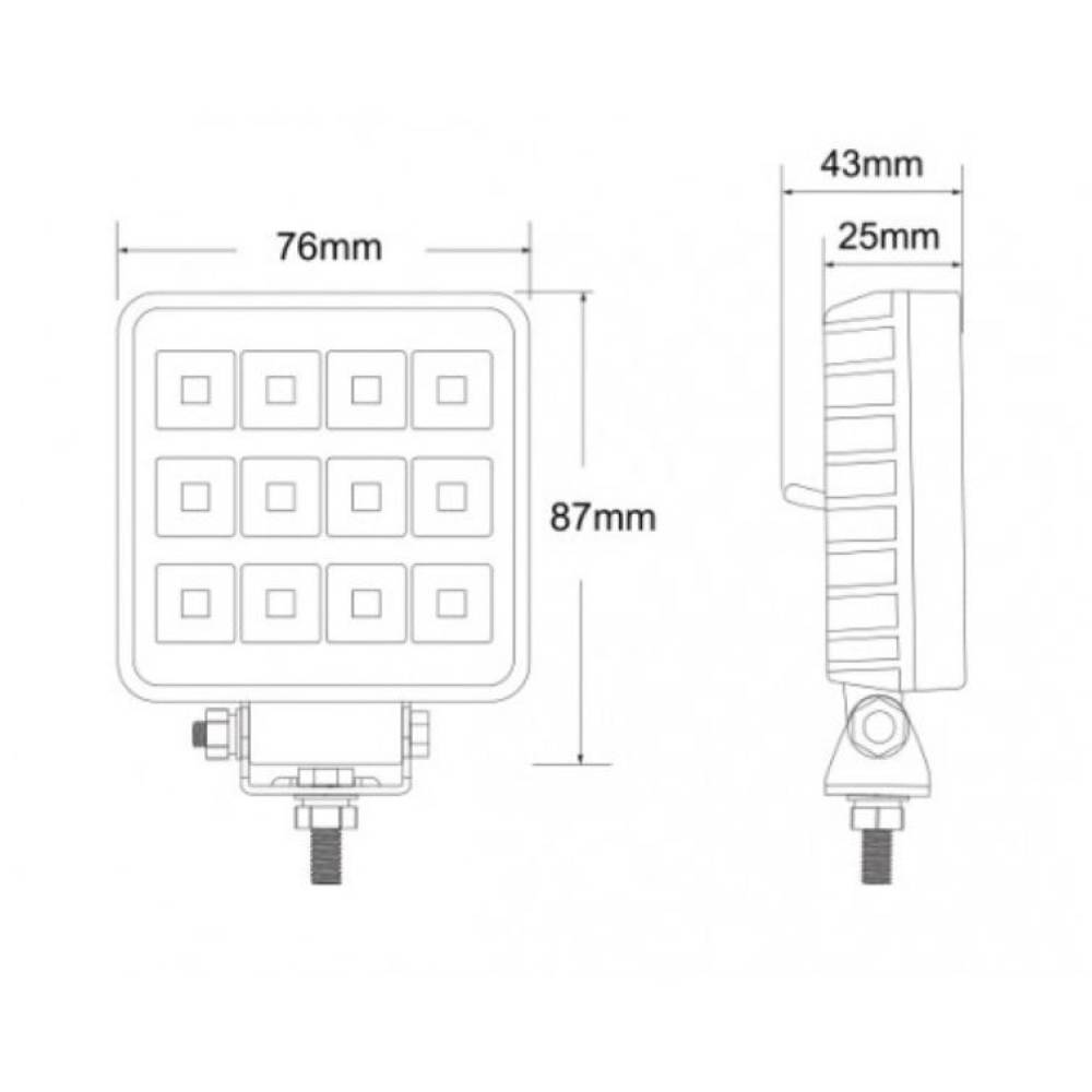Proiector lucru 76x76, LED, 9-30V, 1800lm, cu intrerupator, L0152 TruckLed