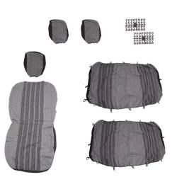 Set husa scaun microbus, autoutilitara, VAN 3 locuri (2+1) stofa, negru cu albastru si gri, DLZ30 Dealiz