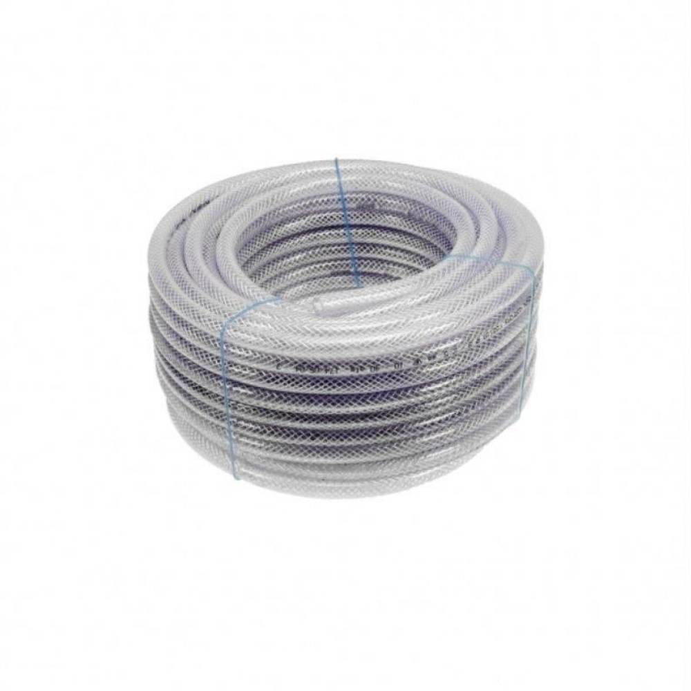 Furtun PVC fi12 tehnic, apa, aer comprimat, transparent alb cu insertie, 81522 Godmar