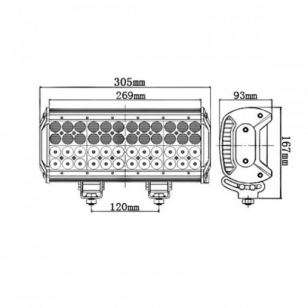Proiector lucru, 305x269, bara LED Combo, 144W, 6473lm, LB0045 TruckLed