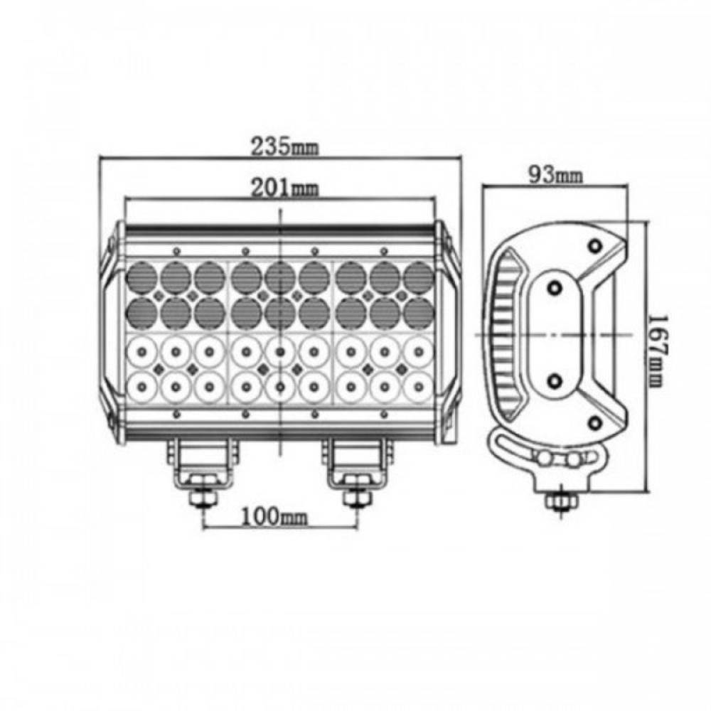 Proiector lucru, 235x201, bara LED Combo, 108W, 5032lm, LB0044 TruckLed