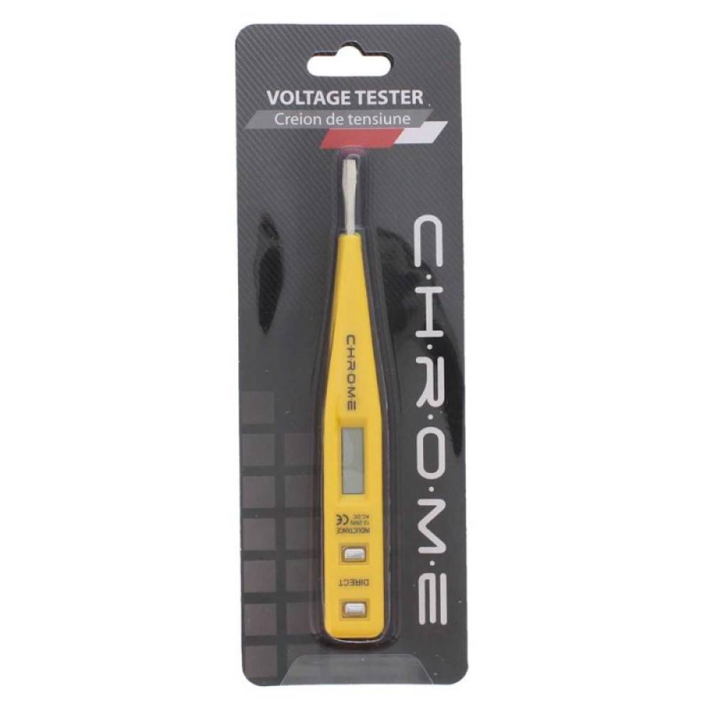 Creion tensiune tester voltaj 12-220V, curent alternativ, Chrome