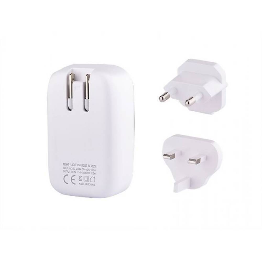 Incarcator 220V - 5V, 4 USB cu lampa de veghe 63048 MyWay
