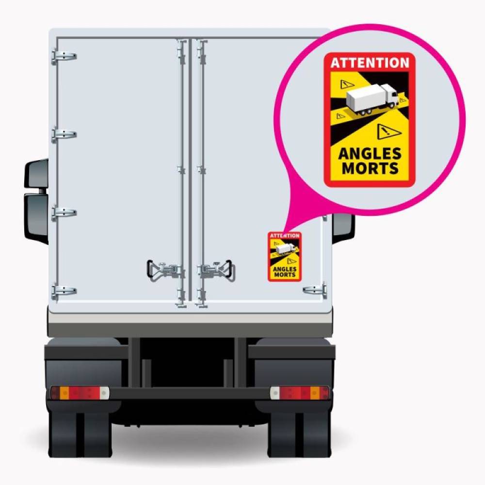 Autocolant camion atentionare Unghi Mort ANGLES MORTS, 90601 ReflexAllen
