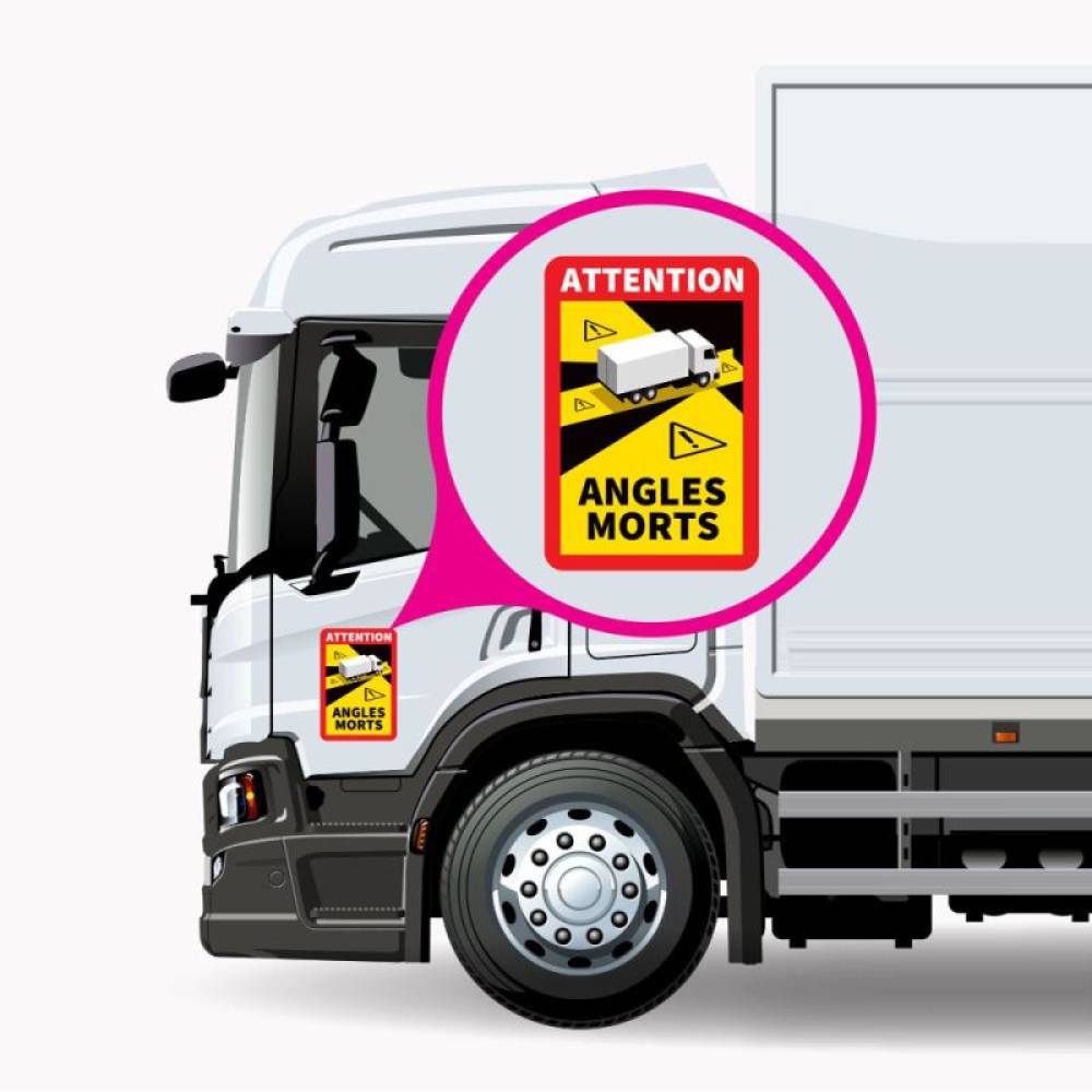 Autocolant camion atentionare Unghi Mort ANGLES MORTS, 90601 ReflexAllen