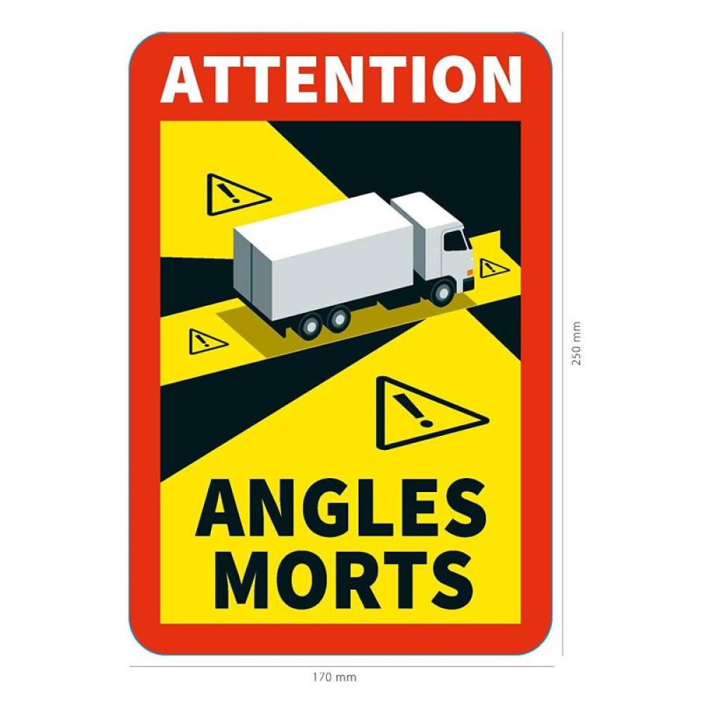Autocolant camion atentionare Unghi Mort ANGLES MORTS, 90601 ReflexAllen
