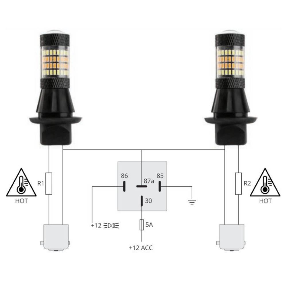 Set 2 becuri semnalizare, 2 functii semnalizare si DRL, 12V, canbus, 02451 Amio Set 2 becuri semnalizare, 2 functii semnalizare si DRL, 12V, canbus, 02451 Amio