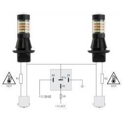 Set 2 becuri semnalizare, 2 functii semnalizare si DRL, 12V, canbus, 02451 Amio