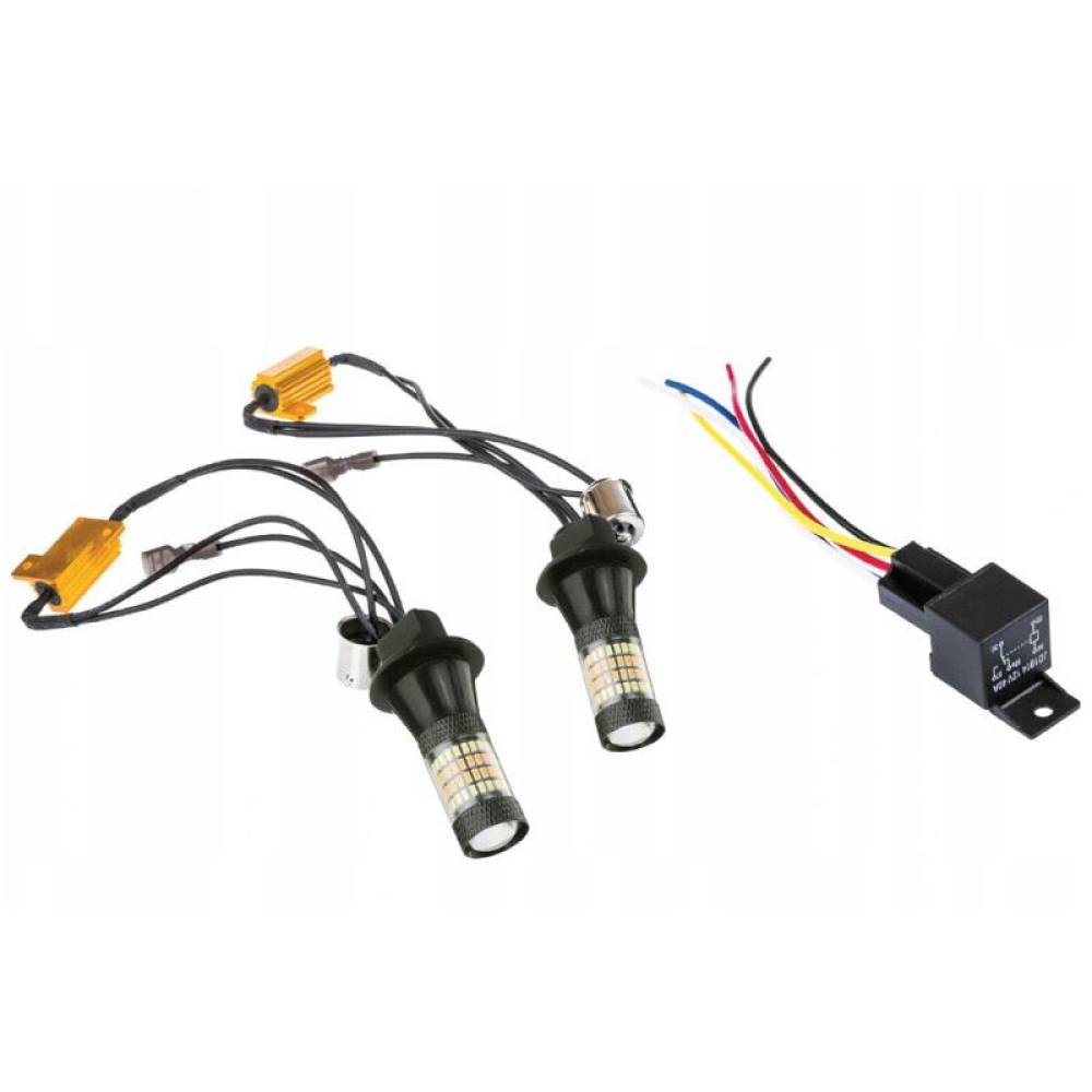Set 2 becuri semnalizare, 2 functii semnalizare si DRL, 12V, canbus, 02451 Amio Set 2 becuri semnalizare, 2 functii semnalizare si DRL, 12V, canbus, 02451 Amio