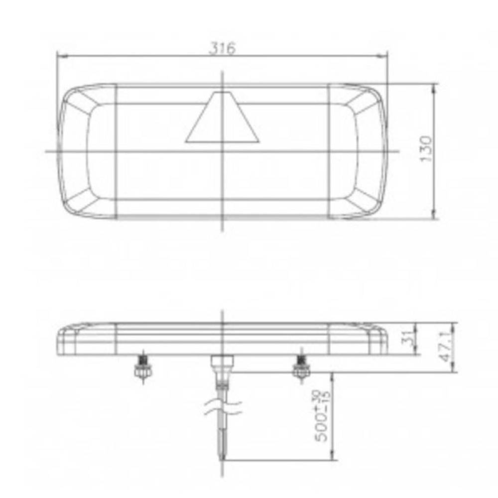 Lampa stop, 12/24V, 316x130, LED, 6 functii, semnalizare dinamica, L1918 TruckLed