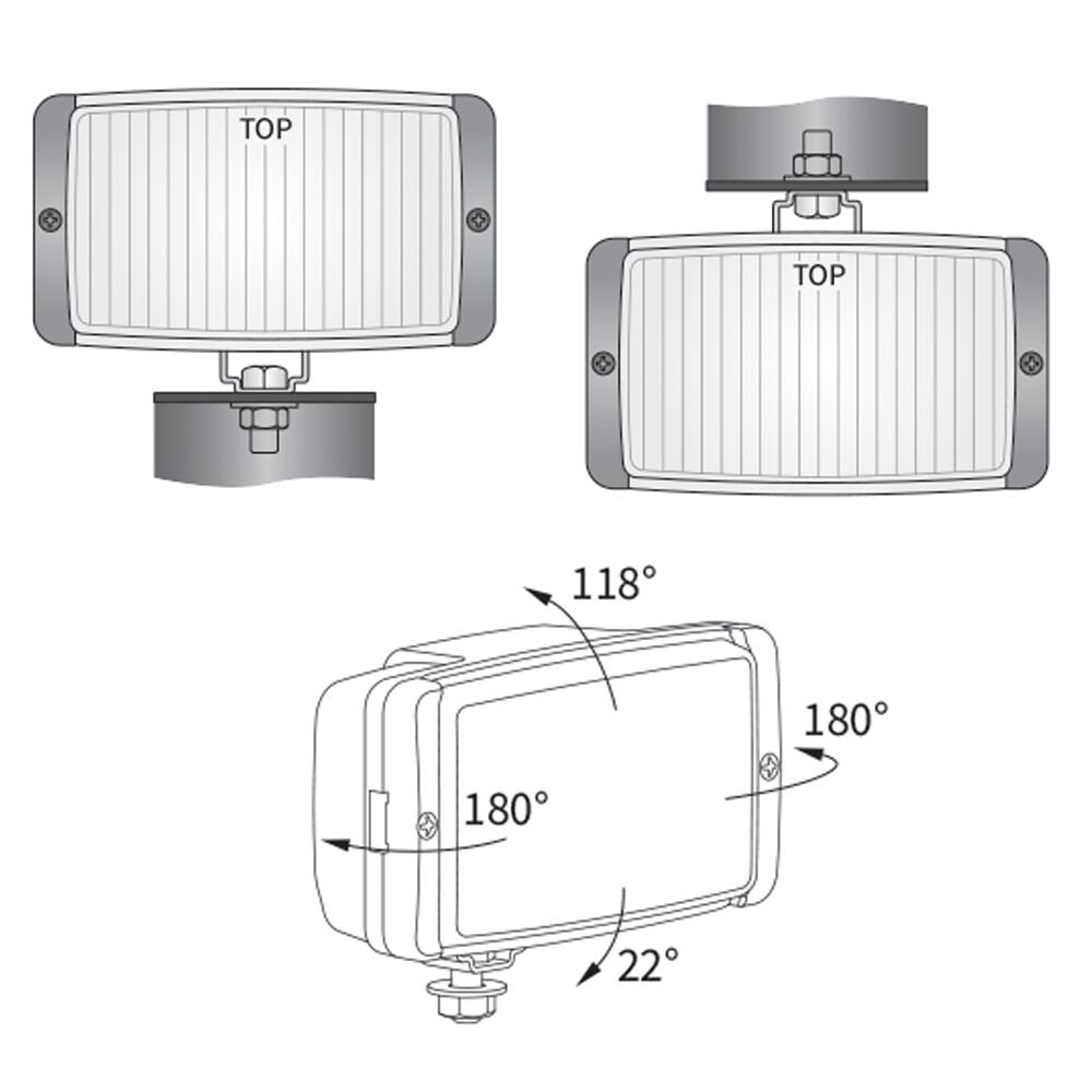 Set 2 proiectoare faza lunga 138x78, galbena, cu husa, HM1.07529.01 Wesem