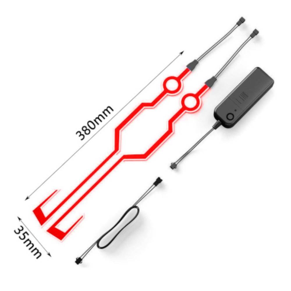 Banda LED pentru casca moto, rosu, JUQ01 