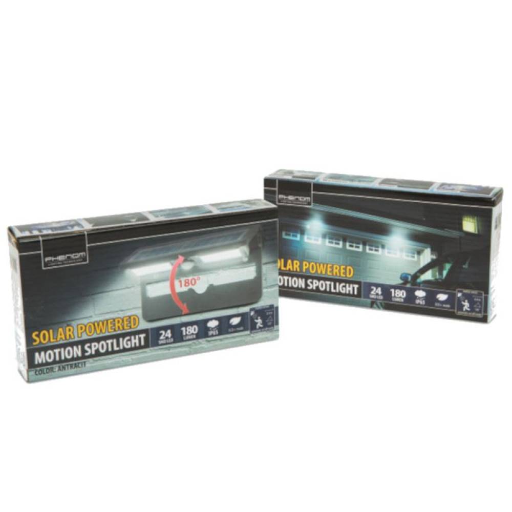 Lampa solara perete cu senzor miscare si lumina, 24 LED-uri, 55270GY Lampa solara perete cu senzor miscare si lumina, 24 LED-uri, 55270GY