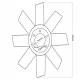 Paleta ventilator plastic U650, 10 palete, ar37G, 103.11.010-10P