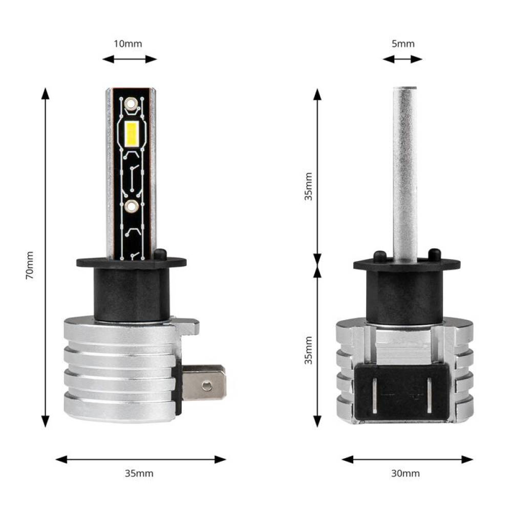 Set 2 becuri H1, cu LED, 12V, 42W, 3600lm, 6500K, 03329 Amio Set 2 becuri H1, cu LED, 12V, 42W, 3600lm, 6500K, 03329 Amio