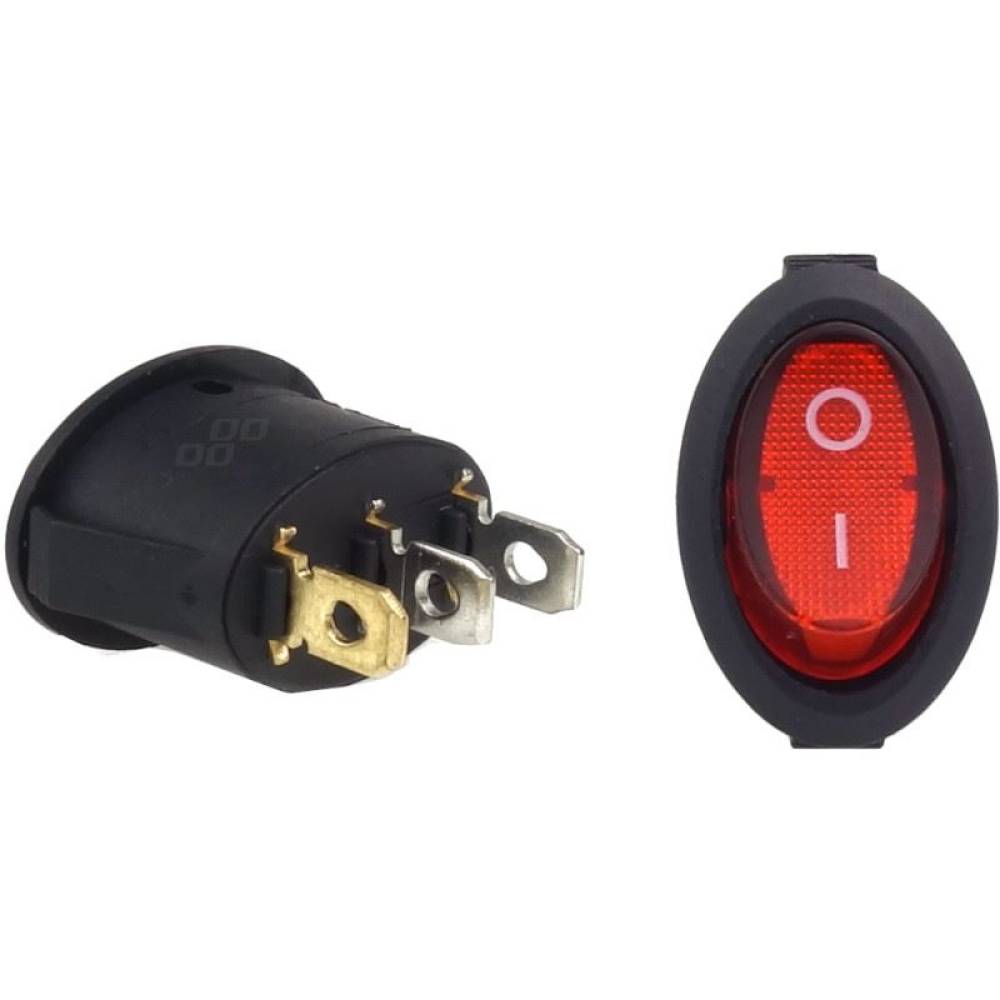 Buton basculant eliptic ON/OFF, 1 faza cu LED rosu, BU02 02461 Amio