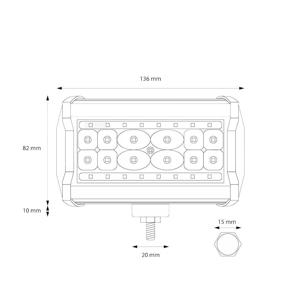 Proiector lucru 136x82, LED, 9-30V / 84W, 2240lm, Flood, AWL09 02423 Amio