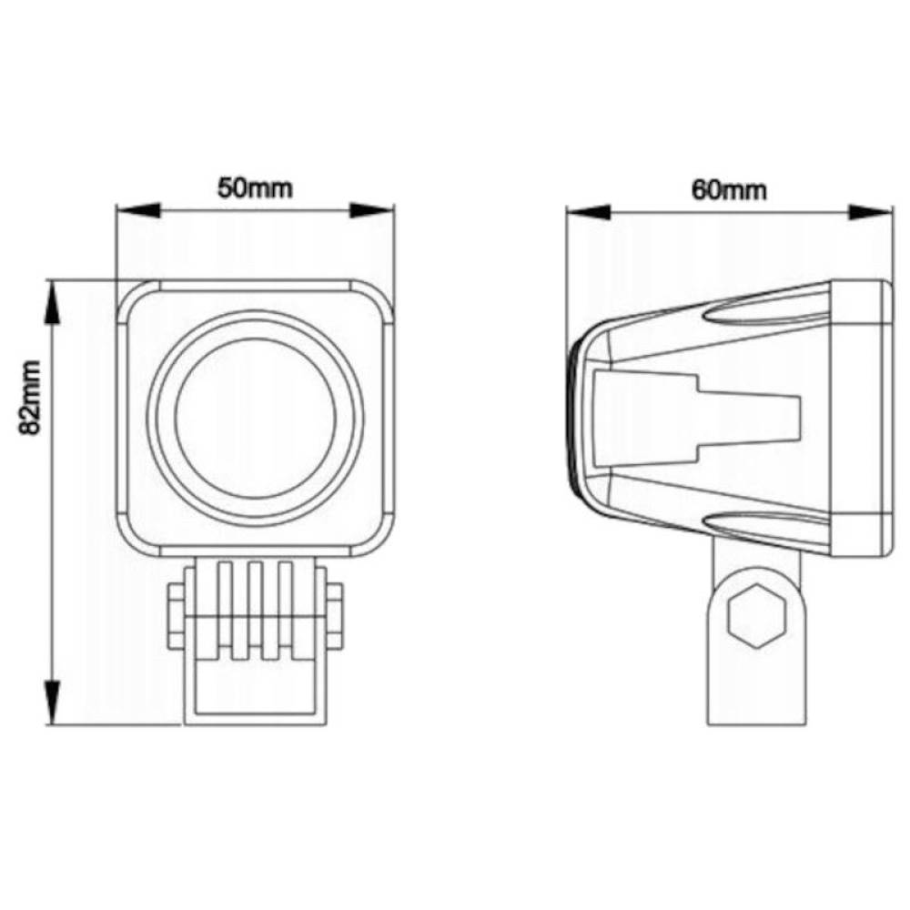 Proiector lucru 50x50, LED, 9-36V / 10W, 1000lm, AWL18 02432 Amio