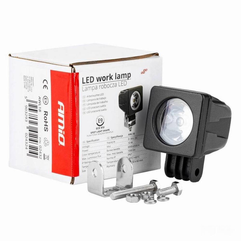 Proiector lucru 50x50, LED, 9-36V / 10W, 1000lm, AWL18 02432 Amio