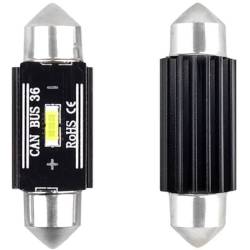 Set 2 becuri sofit 12V/24V C5W 36mm 1 LED tip SMD 1860, UltraBright, CANBUS 02442 Amio