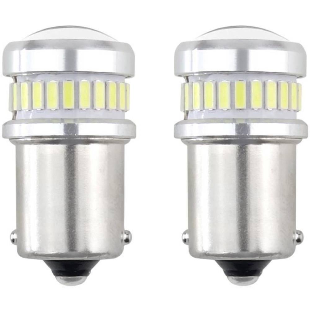 Set 2 becuri pozitie 30 LED-uri tip SMD 3014 si 3030, 12-24V, G18 BA15S, CANBUS 02448 Amio