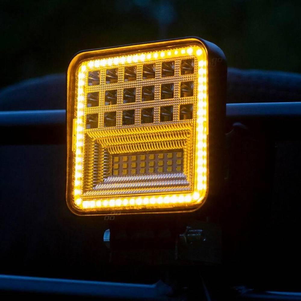 Proiector lucru 110x110, 2 functii, LED, 9-30V, 45W, 3360lm, Combo cu Angel Eyes AWL12, 02426 Amio