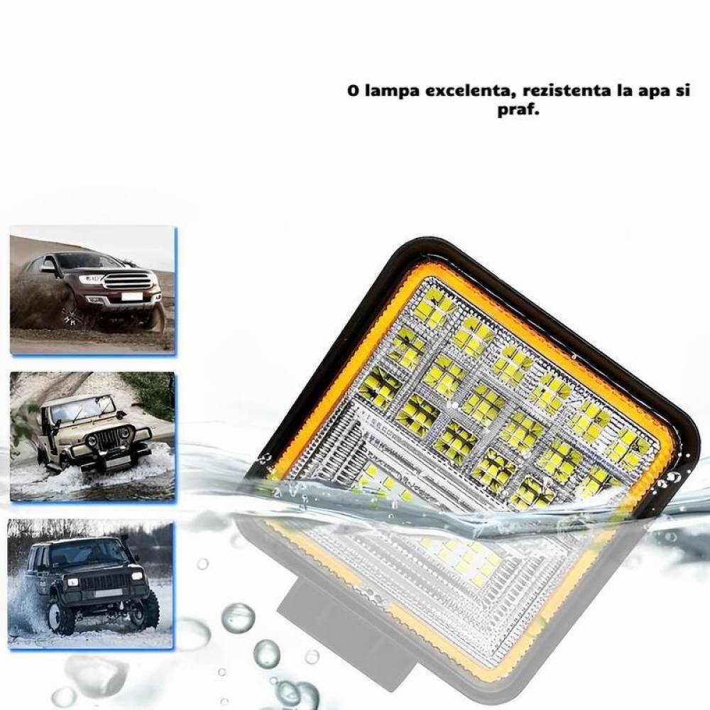 Proiector lucru 110x110, 2 functii, LED, 9-30V, 45W, 3360lm, Combo cu Angel Eyes AWL12, 02426 Amio